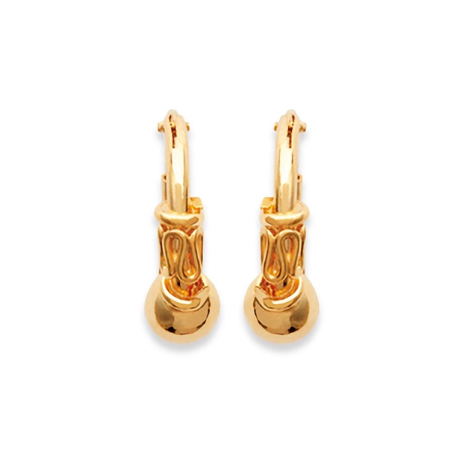 Créoles Plaqué Or Jaune Balinaise Diamètre 12mm – Image 2