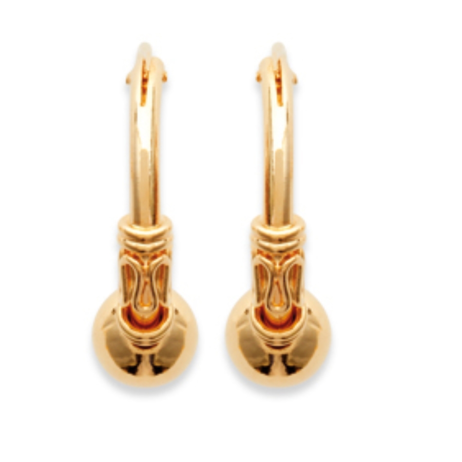 Créoles Plaqué Or Jaune Balinaise Diamètre 16mm – Image 2