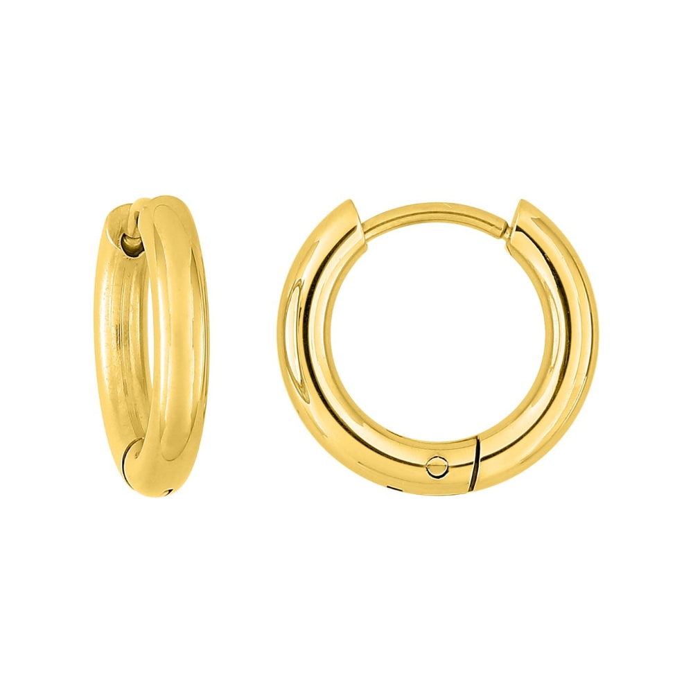 Créoles Fashion Steel Acier Doré Fermoir Ouvrant Fil 2.5mm Diamètre 15mm