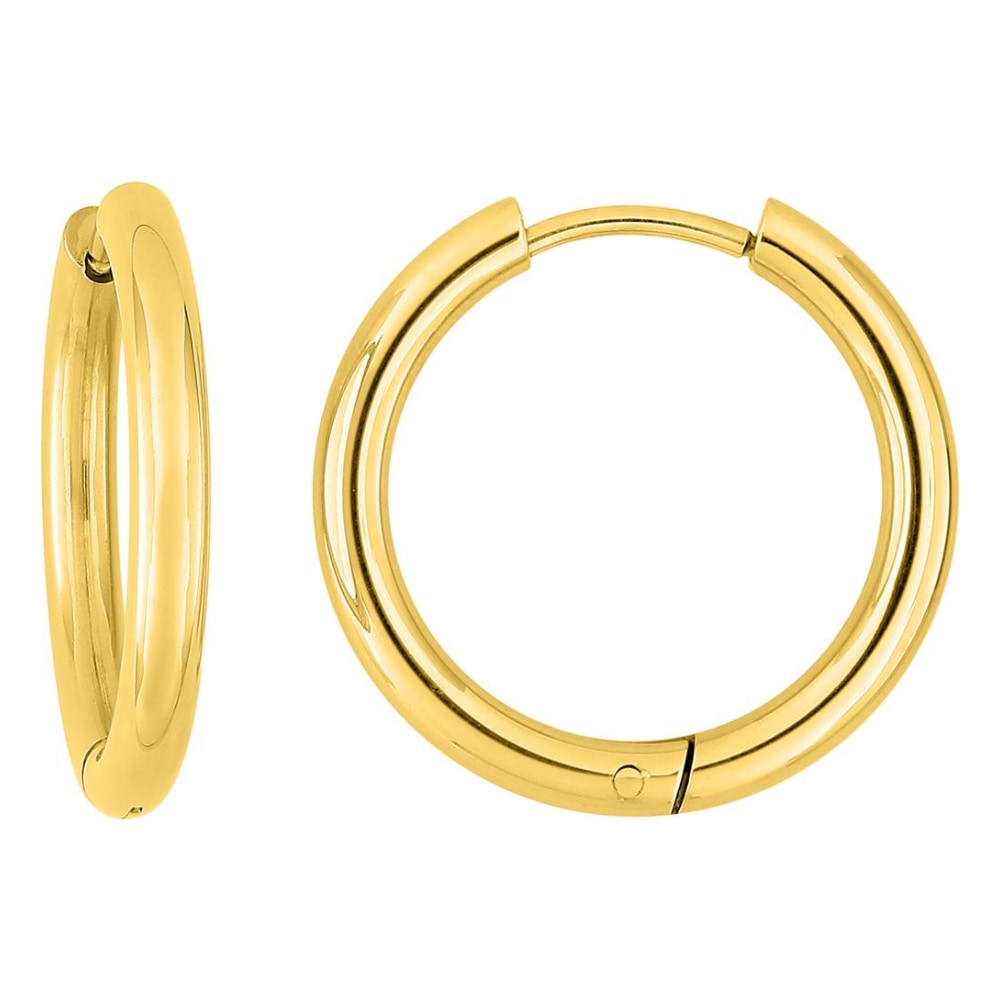 Créoles Fashion Steel Acier Doré Fermoir Ouvrant Fil 2.5mm Diamètre 21mm
