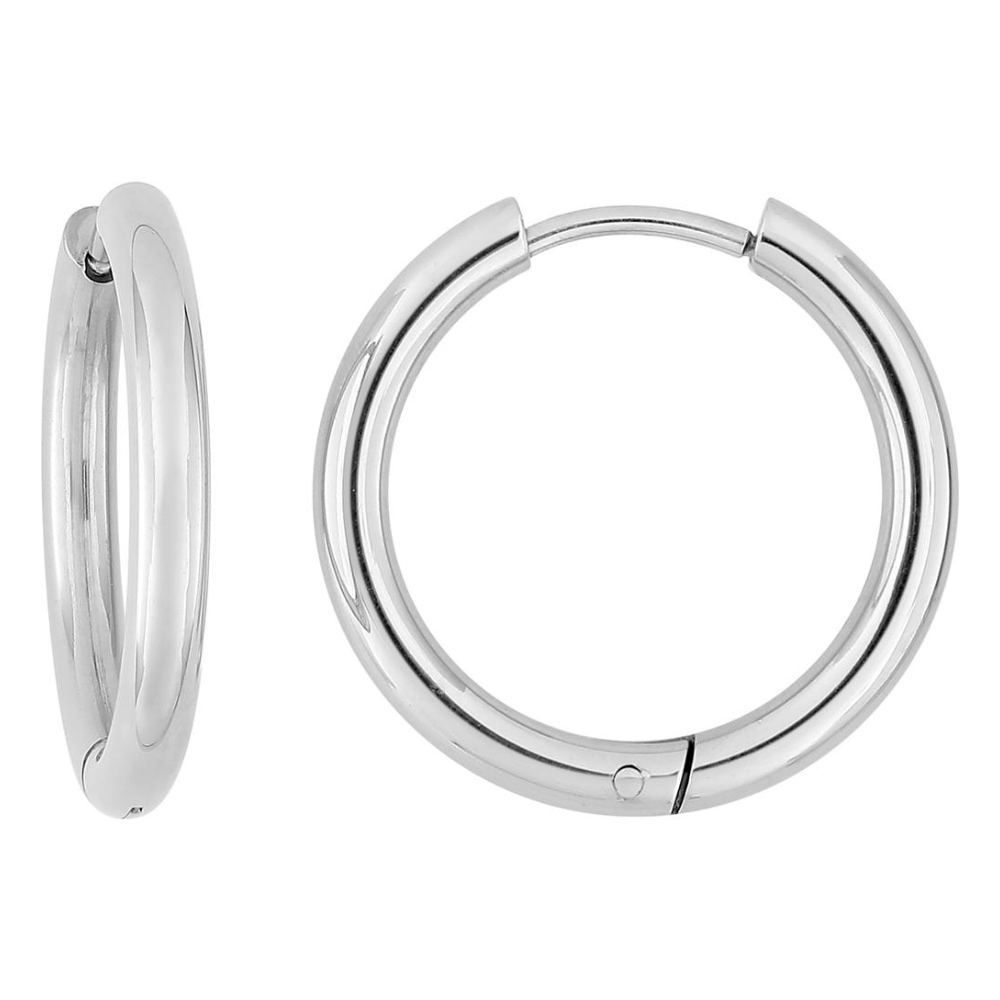 Créoles Fashion Steel Acier Fermoir Ouvrant Fil 2.5mm Diamètre 21mm